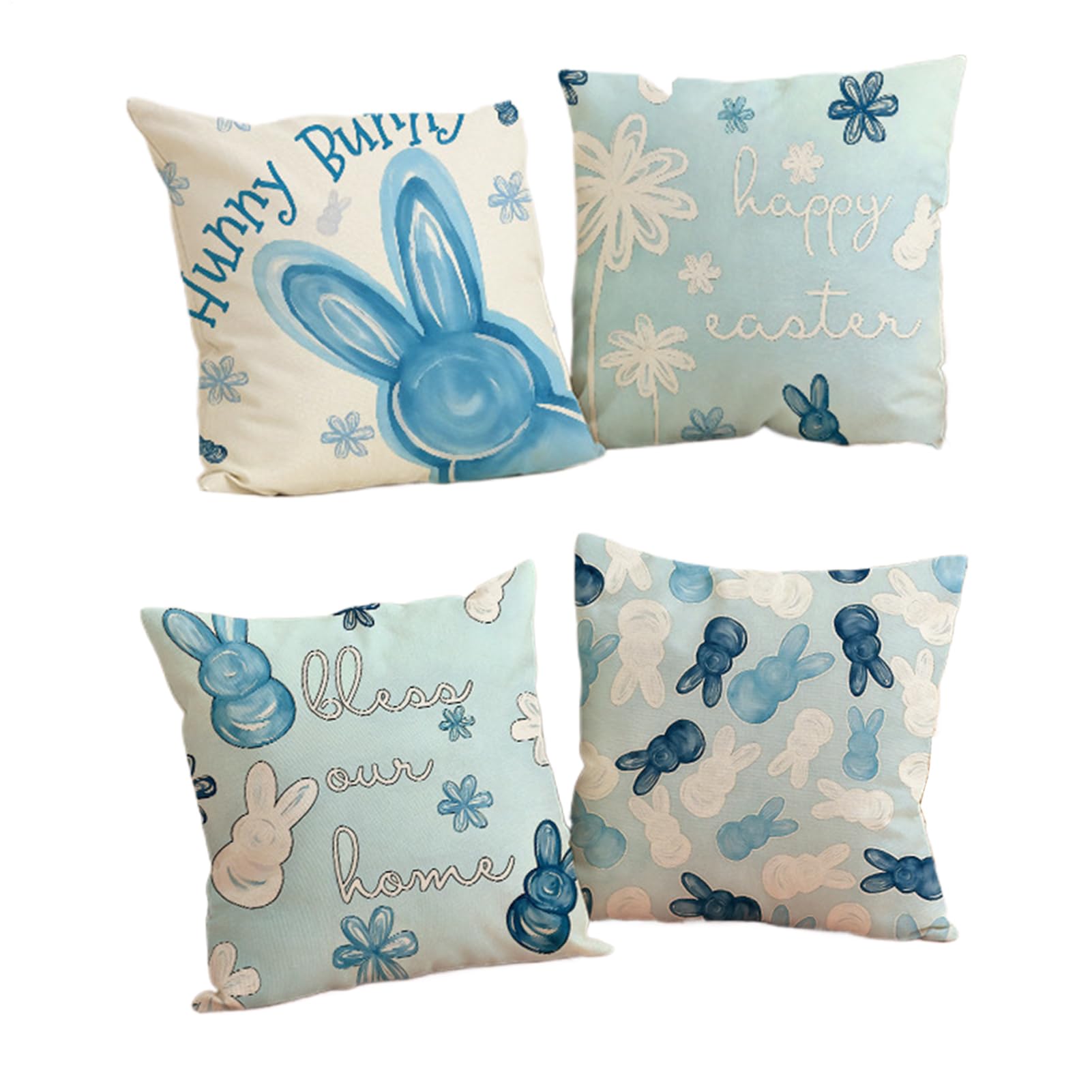 Housse de coussin de printemps lapin pour raviver un canapé terne lot de 4 pièces