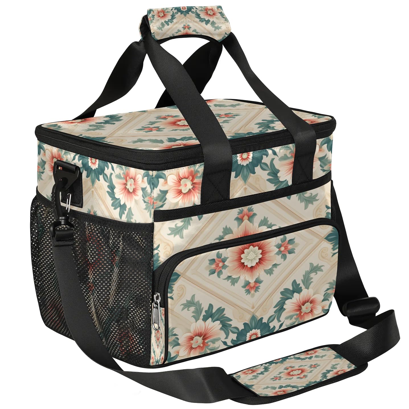 Lunch Box for Men Heavy Duty Insulated Lunch Bag for Women Ethnic Floral Lunchbox for Adults Lunch Cooler