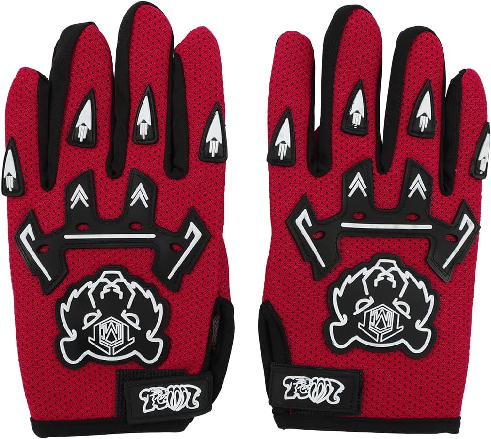 SLMOTO DOT Approved Youth Kids Helmet Offroad Street Helmet Motorcycle Helmet Dirt Bike Motocross ATV Red Spider Helmet+Goggles+Gloves