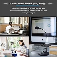 Vista 6 de JOUNIVO Micrófono USB para computadora con botón de silencio, condensador plug&play, escritorio, PC, portátil, Mac, micrófono PS4 - diseño de cuello