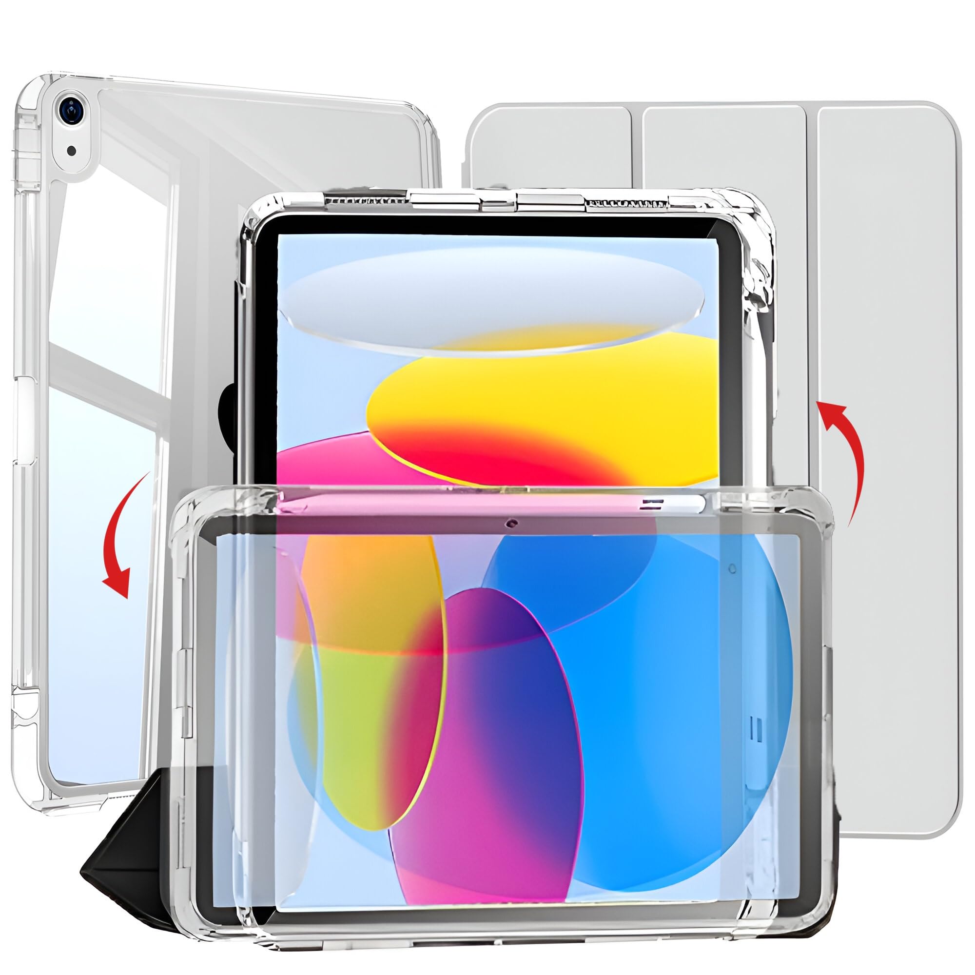 ProElite Case Cover for iPad 10th Gen Case, Sliding Detachable Smart Flip Case Cover for Apple iPad 10th Gen with Pencil Holder, Grey (B0CW65WD8S) Amazon Price History, Amazon Price Tracker