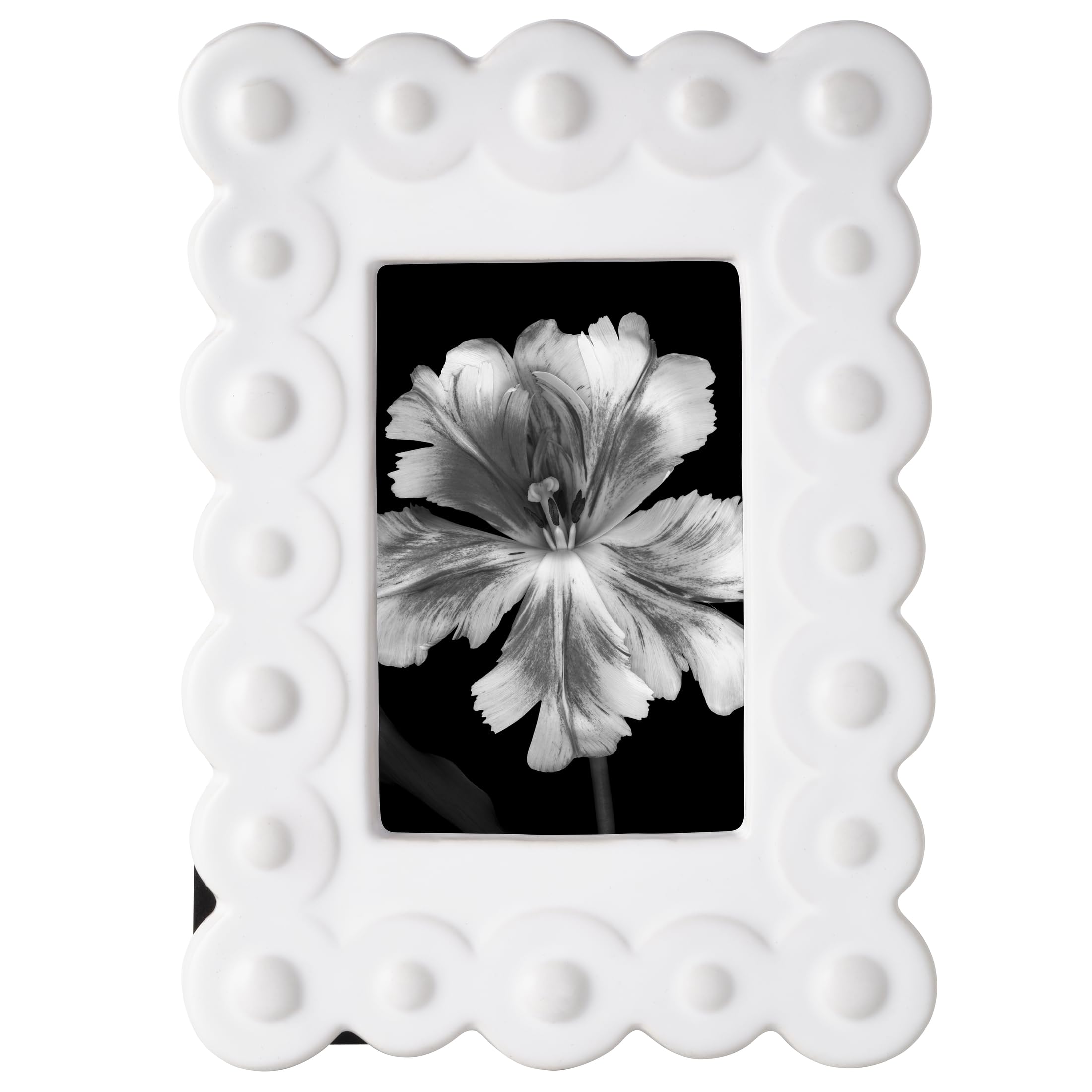 Cadre photo texturé Mikasa en céramique blanche 10x15 élégant