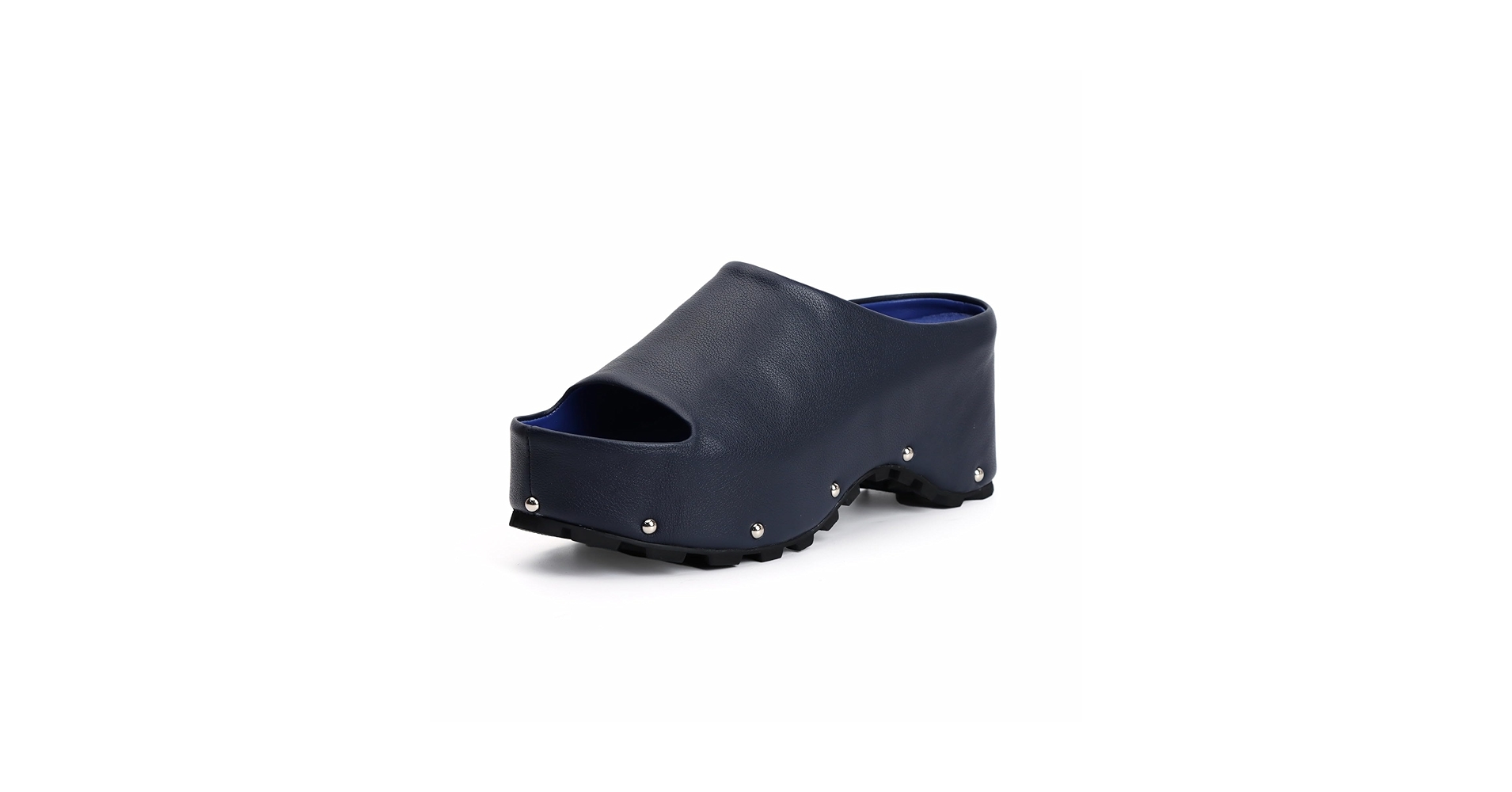Amazon.com | XOBZJH Long-Hair Calfskin Chunky Clog Slide for
