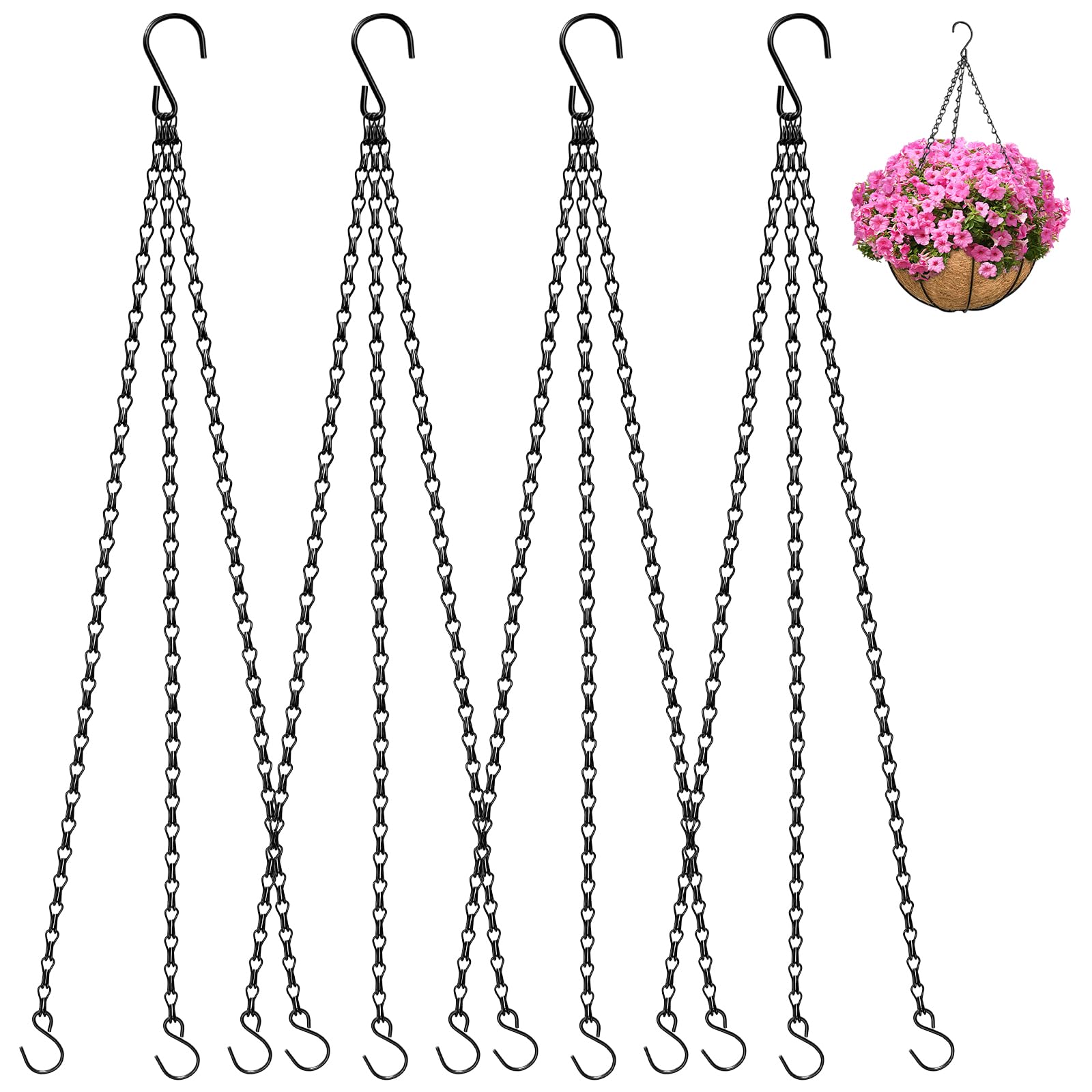 ZeeDix 4 Pack 24 Inch Hanging Basket Chain