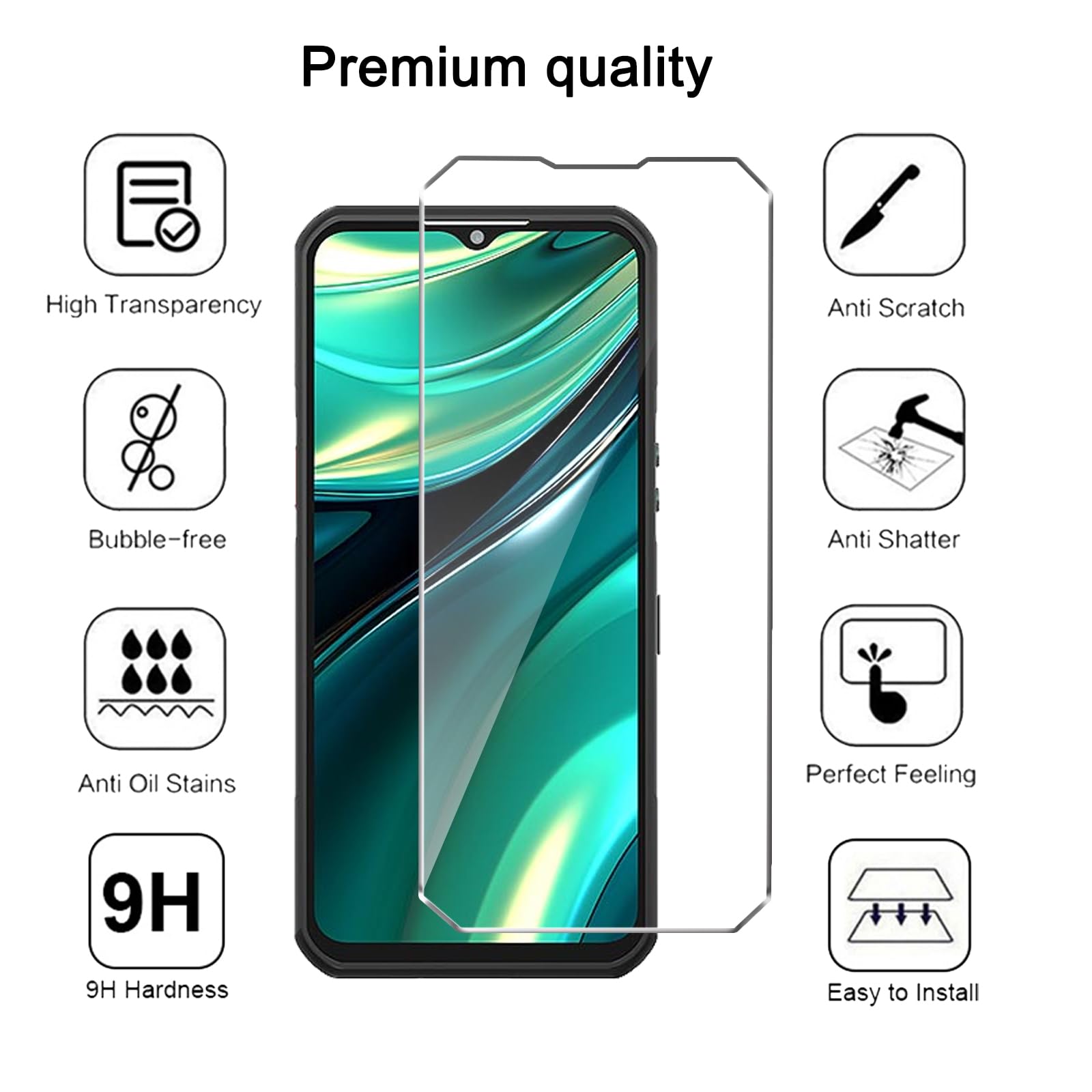 Custodia per Oukitel WP39 (6.60 ) + 2 X Pellicola in Vetro Tempera