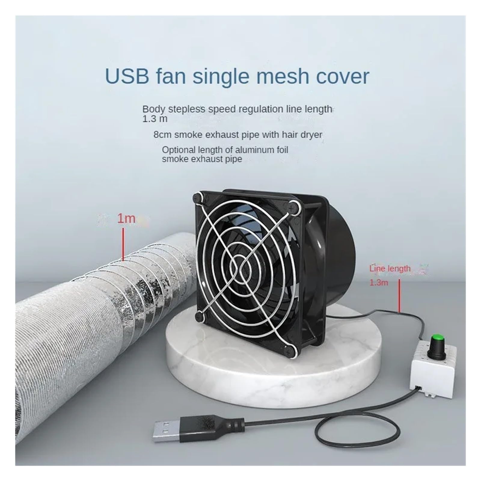 USB Adjustable Speed Solder Smoke Absorber Fume Extractor With Pipe Duct Exhaust And Ventilation Tube - View #8
