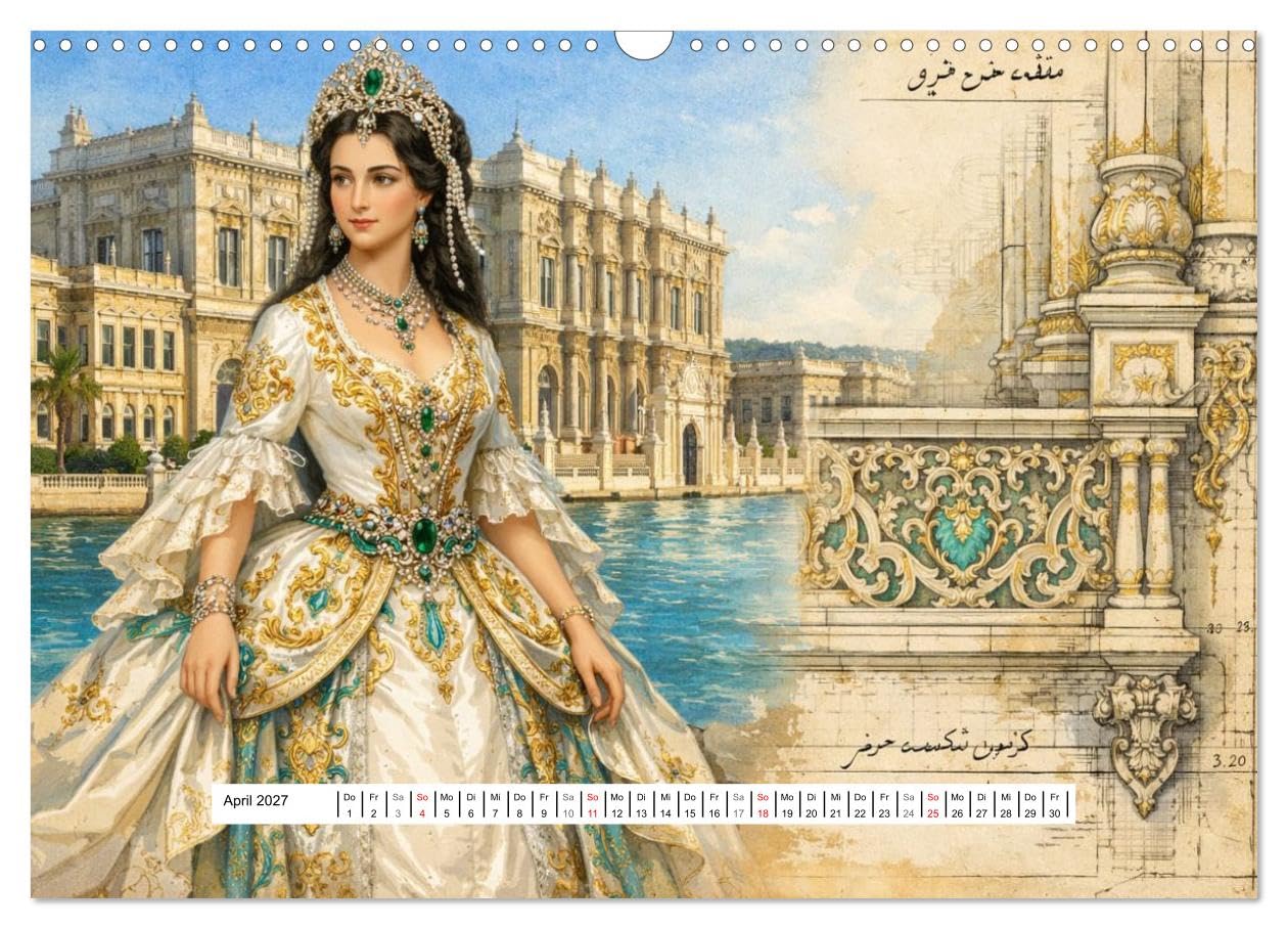 Rokoko Weltreise (Wandkalender 2027 DIN A3 quer), CALVENDO Monatskalender: Prachtvolle Paläste und ihre eleganten Damen (CALVENDO Orte)