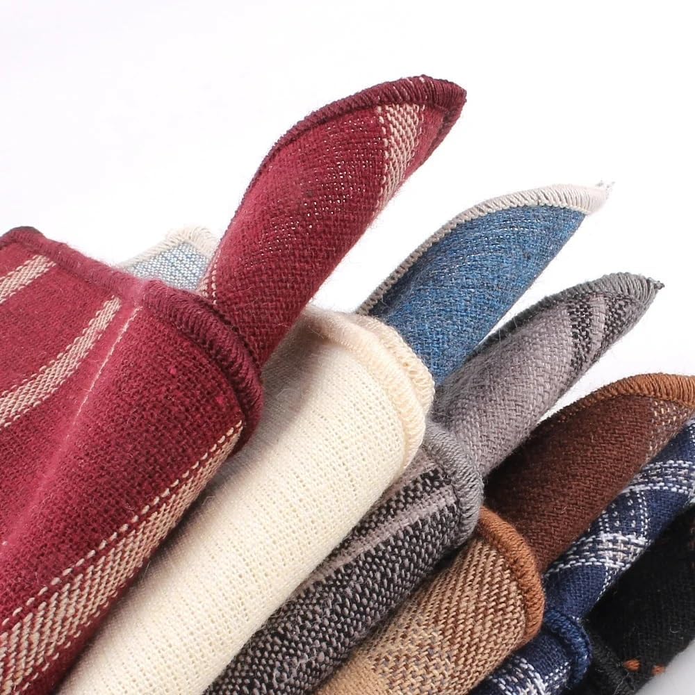 Cotton Pocket Square Striped Chest Towel Wedding Hanky Gentlemen Hankies Plaid Handkerchief Pocket Towel