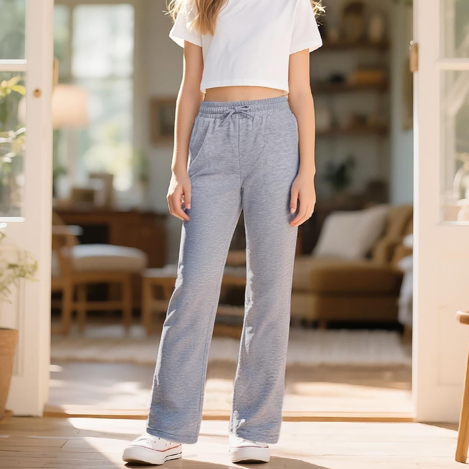 3er-Pack Baggy Jogginghose Mädchen Lange Jogging Sporthose mit Taschen