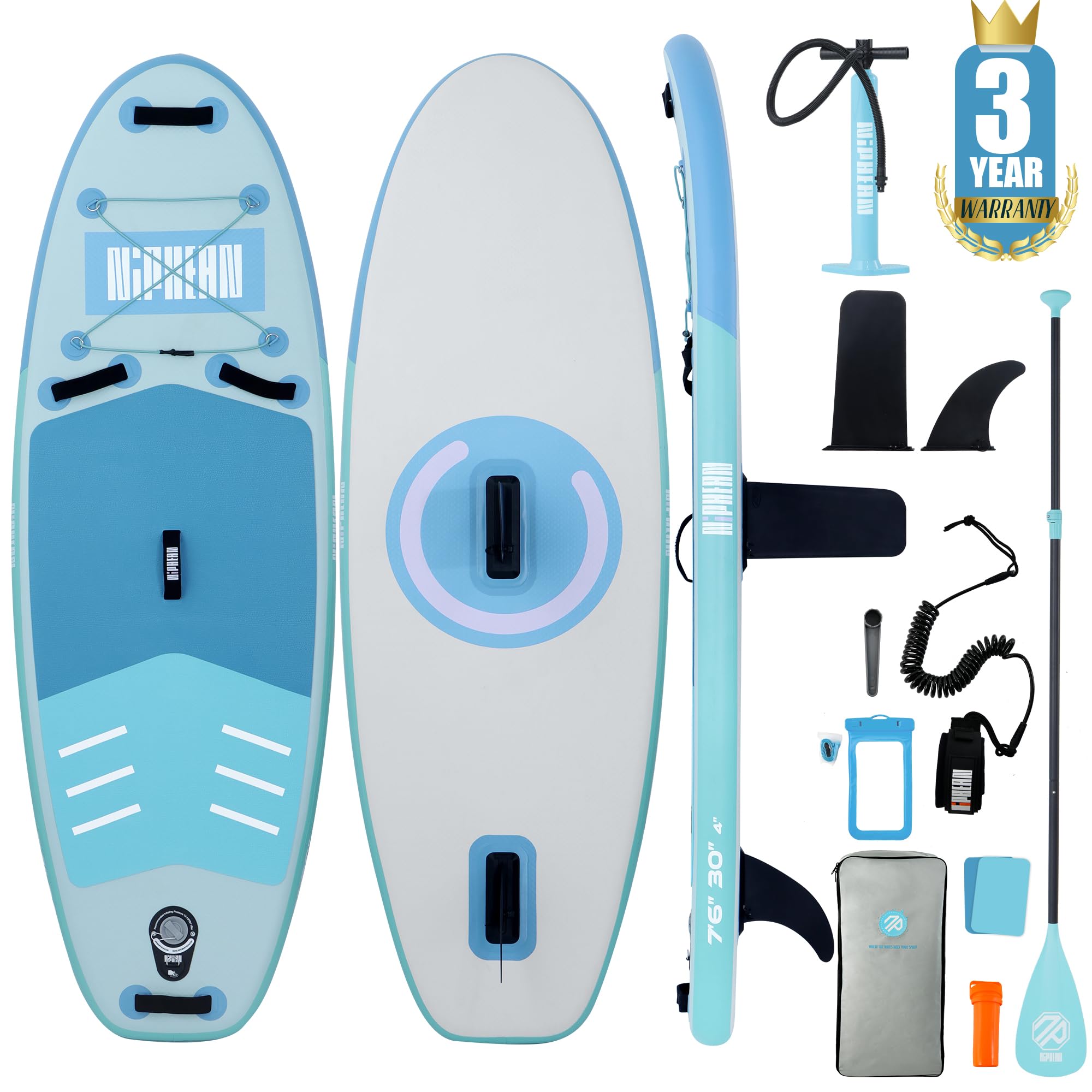 Niphean Tabla Paddle Surf Hinchable con Accesorios 320cm/230cm Sup | Tabla Paddle Surf Rígida, Antideslizante, Kit Reparación, Adultos, Jóvenes, Principiantes, Yoga