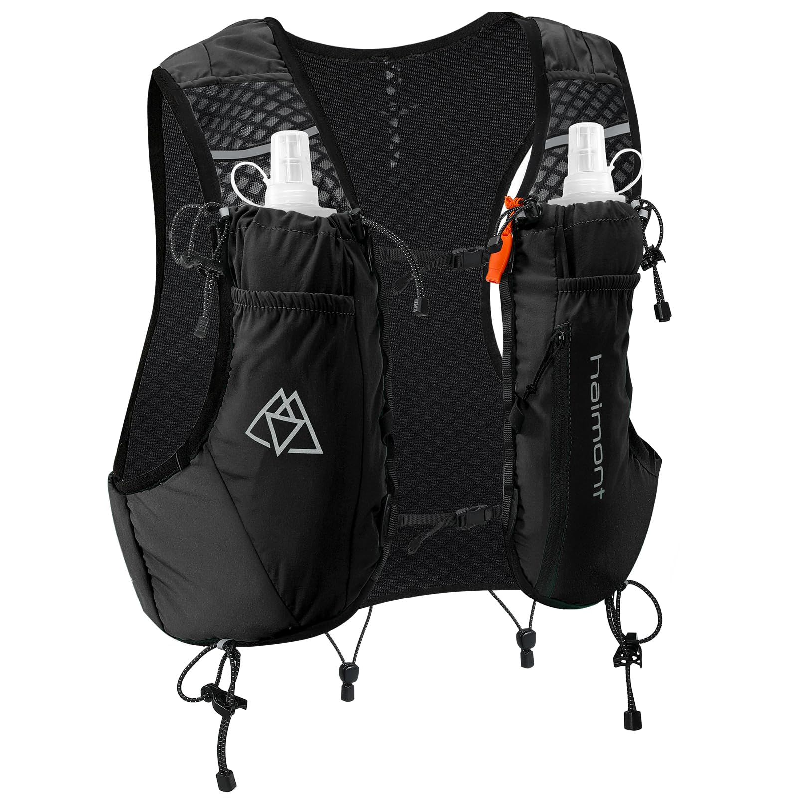 Haimont Running Hydration Vest with Water Bottles for Men Women, Lightweight 10L Hydrated Vest Pack for Trail Running, Hiking