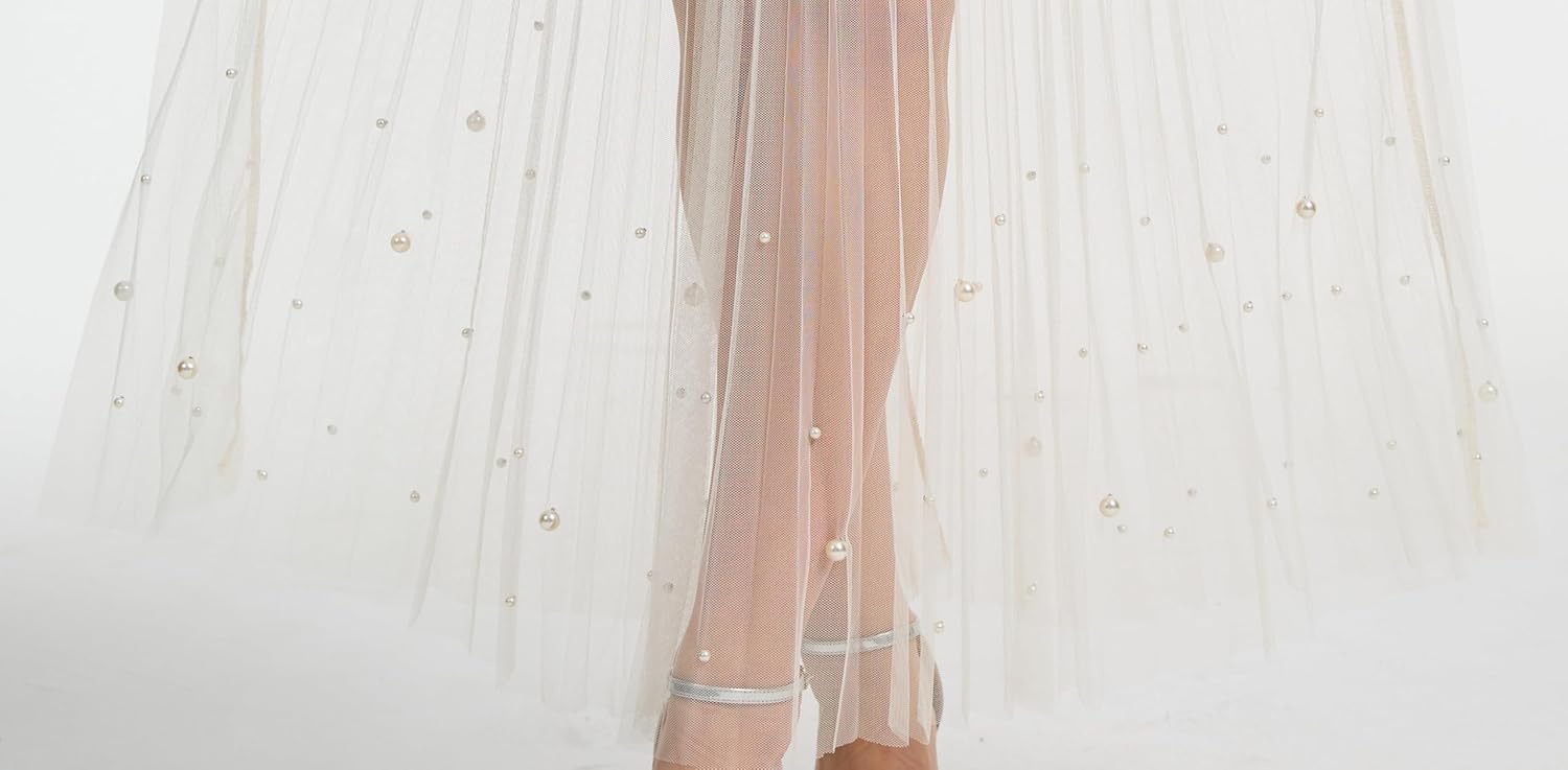 Rave Outfits for Women 2 in 1 Sheer Skirt Festival Clubwear Mesh High Waist Print A Line Maxi Skirt - Image 5