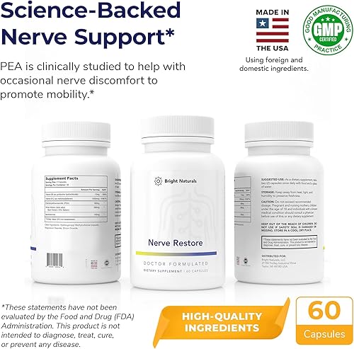 Miniatura 4 de Restauración del nervio - Suplemento de apoyo nervioso - Incluye guisante, sauce blanco y complejo de apoyo nervioso de vitamina B para apoyo