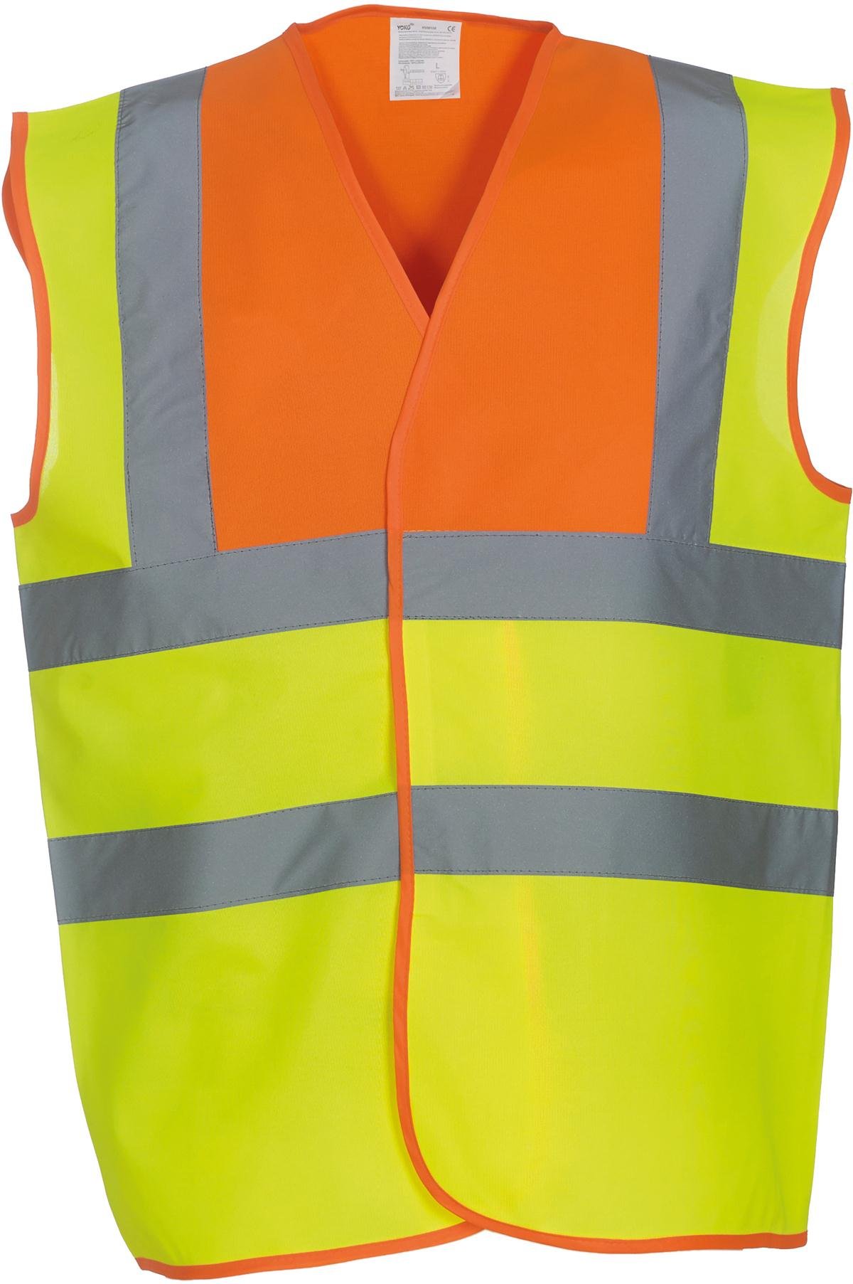 Yoko Hi Vis 2 Band And Braces Waistcoat (hvw100) 2xl Orange Yoke/ Yellow — image 1