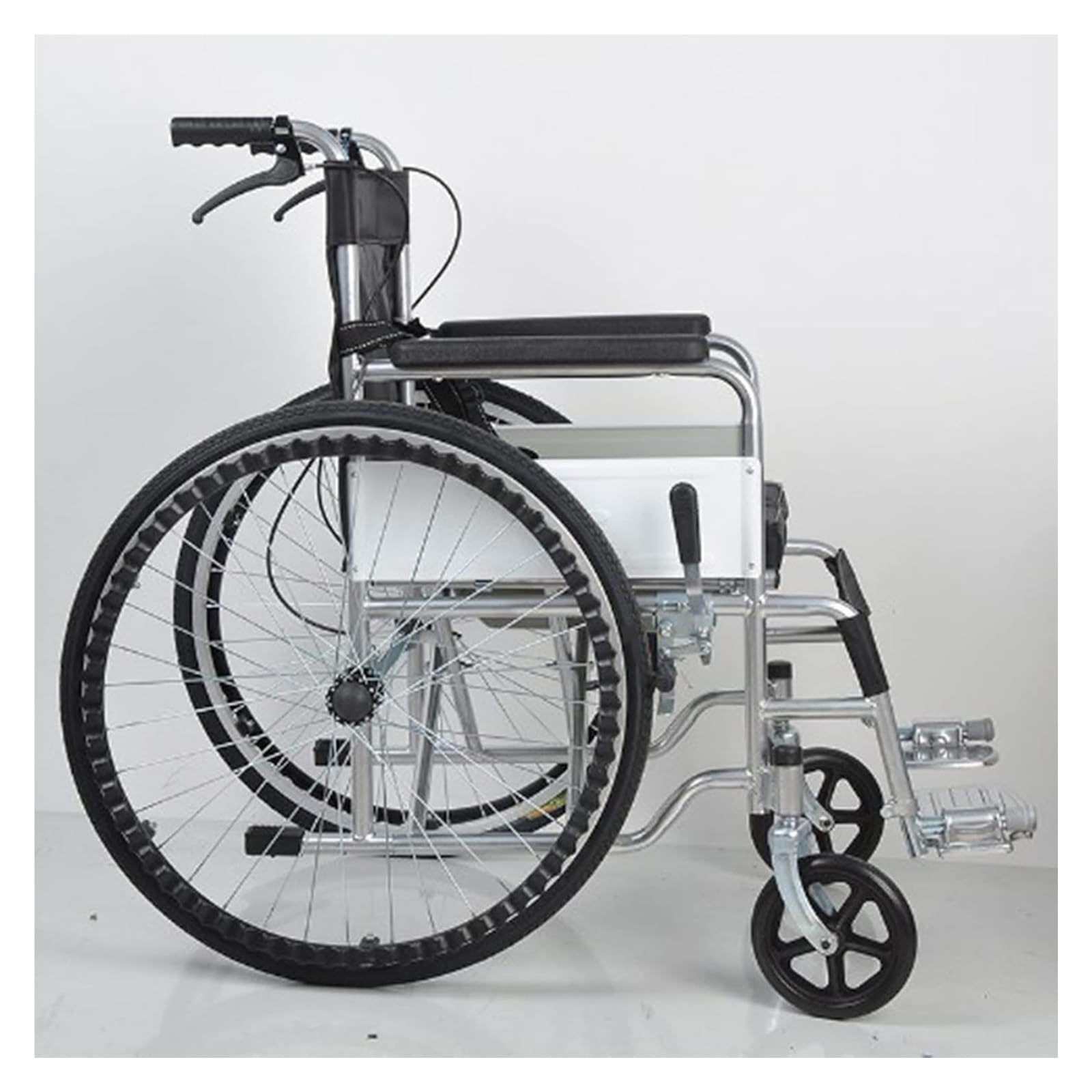 Silla De Ruedas Plegable Silla De Ruedas, Silla De Ruedas Manual Ligera, Silla De Transporte Plegable con Reposapiés, Compacta, Capacidad De Peso De 286 LB