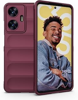 phone case compatible with Realme C55 4G global Magic Shield TPU + Silicone Shockproof Phone Case For Realme C55 4G (wine red)