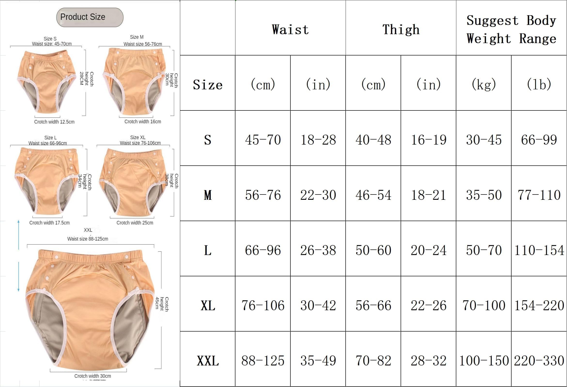 LEEMOOCARE Pantaloni per incontinenza per adulti: lavabili, traspiranti, regolabili, a prova di perdite, biancheria intima per anziani