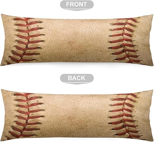 Miniatura 5 de Funda de almohada para el cuerpo con temática deportiva con cordones de pelota de sóftbol funda de almohada larga con cremallera funda de almohada