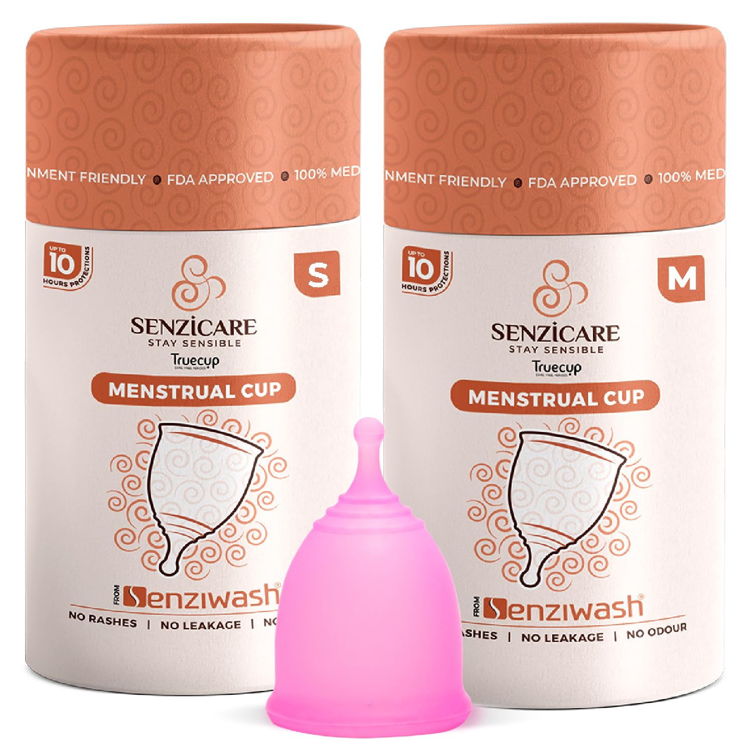 Senziwash Truecup Reusable Menstrual Cup Medium & Small For Women Combo Pack|Up To 10 Hours Protection|No Rashes, Leakage |100% Medical Grade Silicone|Fda Approved (Medium + Small),2 Count (B0BCW1TRJZ) Amazon Price History, Amazon Price Tracker