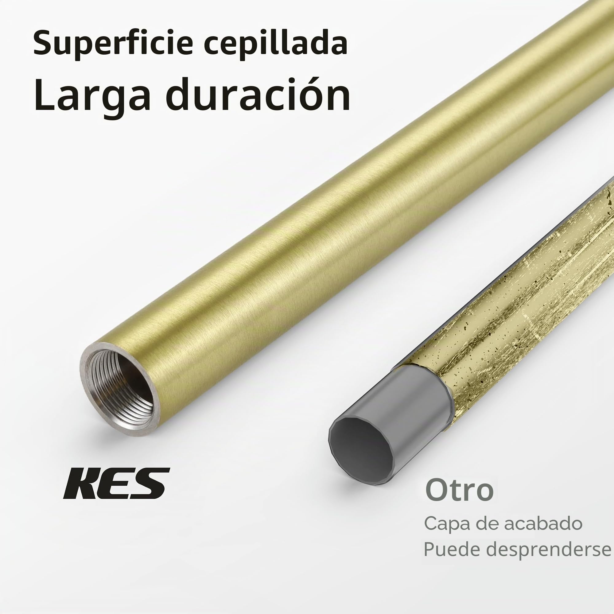 KES Portarollos Papel Higienico de Pie Portarrollos para Papel Higienico con Reserva Soporte Papel Baño Acero Inoxidable SUS304, Oro Cepillado, BPH286S1B-BZ
