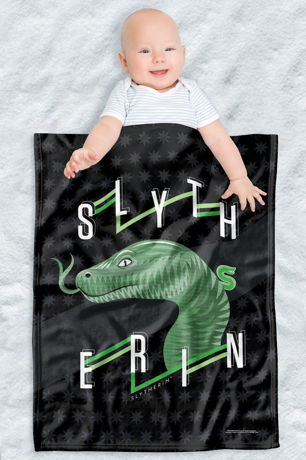 Harry Potter Lightweight Baby Blanket, 30"X40", Harry Potter Neo Industries Slytherin Unisex for Infants Girls & Boys