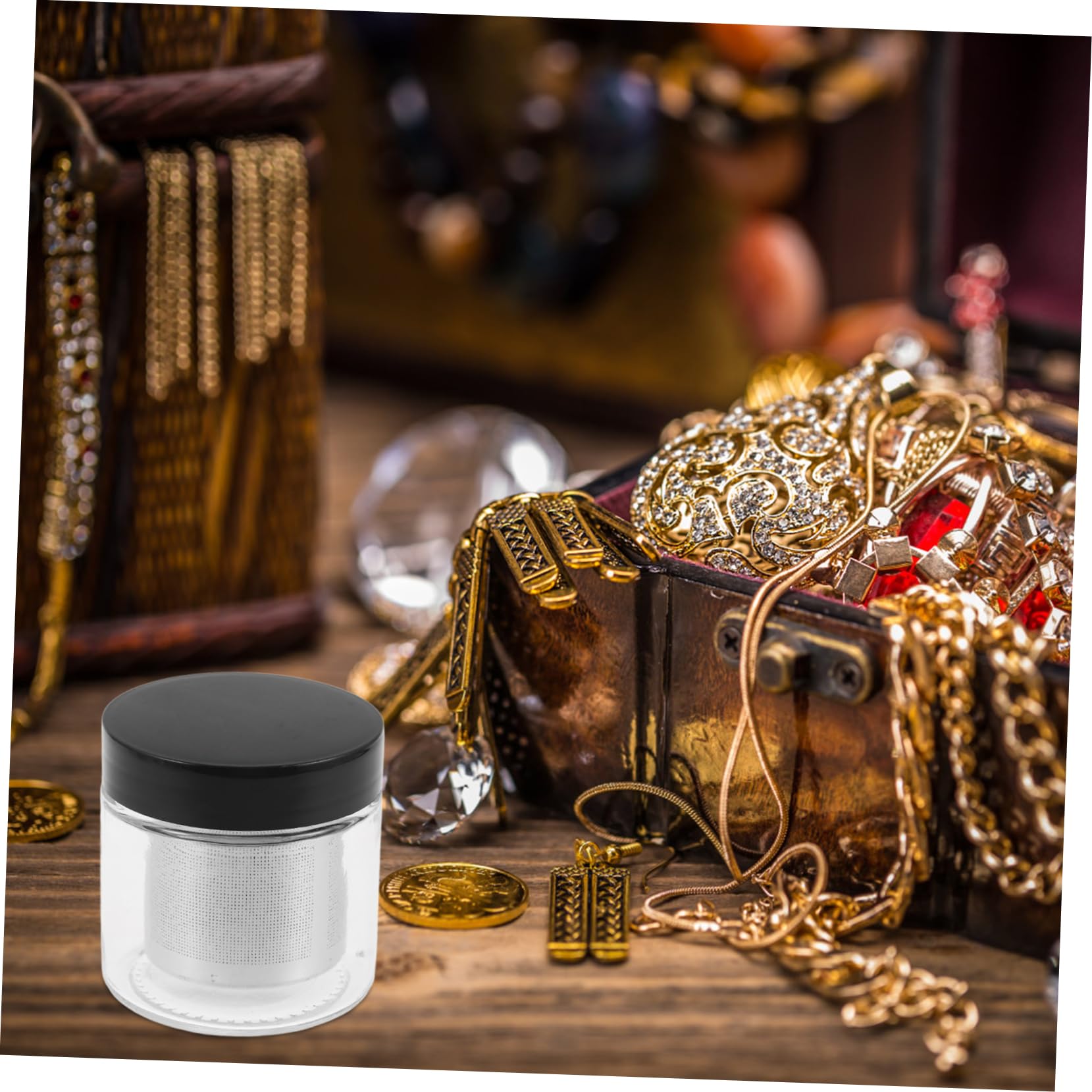 Lurrose 5 Piezas taza de limpieza frotamiento condujo removedor de uñas Gel oro cebador limpiador de joyas limpiador de gemas Copa de limpieza de joyas limpieza manual Metal Transparent