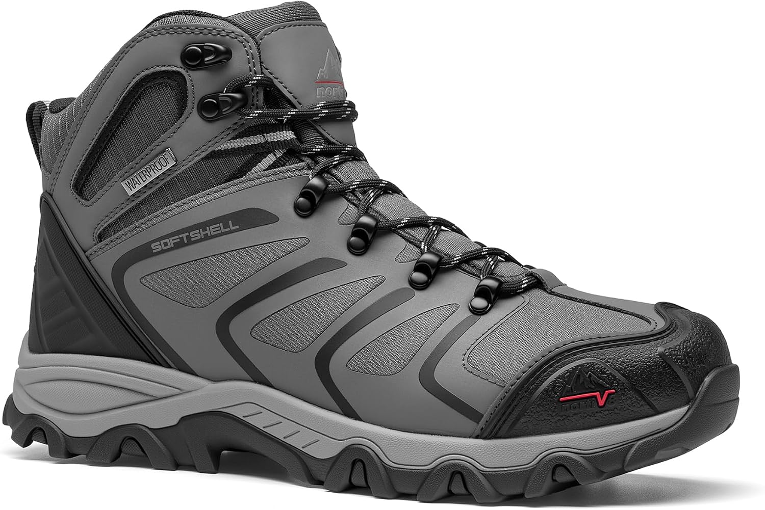 NORTIV 8 Men's Ankle High Waterproof Hiking Boots Outdoor Lightweight Shoes Trekking Trails Armadillo thumbnail