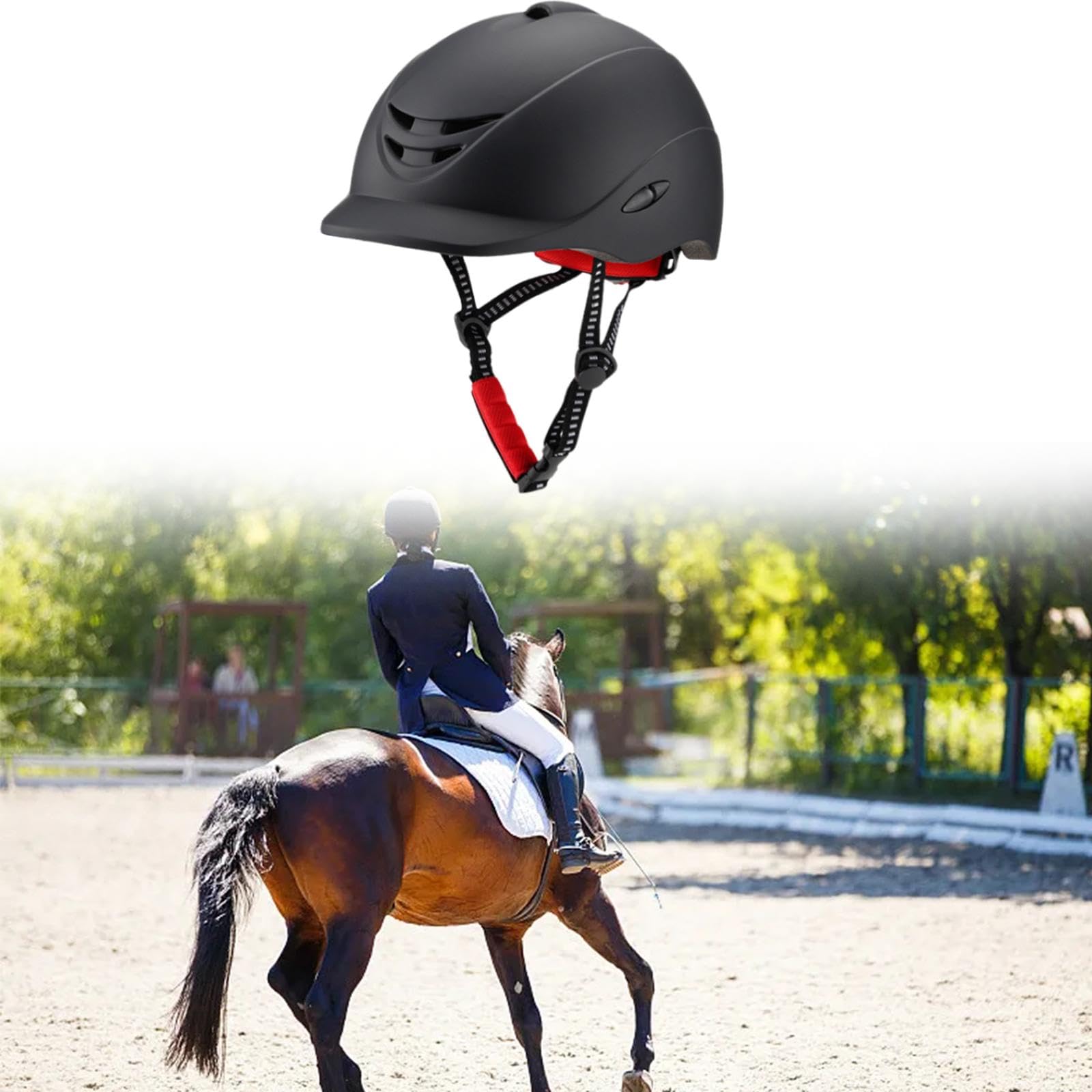 Casque équestre Starter Visière Amovible Respirant Compact Portable Hommes Femmes