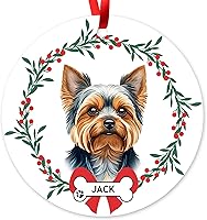Vista 14 de Adorno personalizado de Border Collie para árbol de Navidad, regalos personalizados con nombre de mascota para amantes de los perros, decoración
