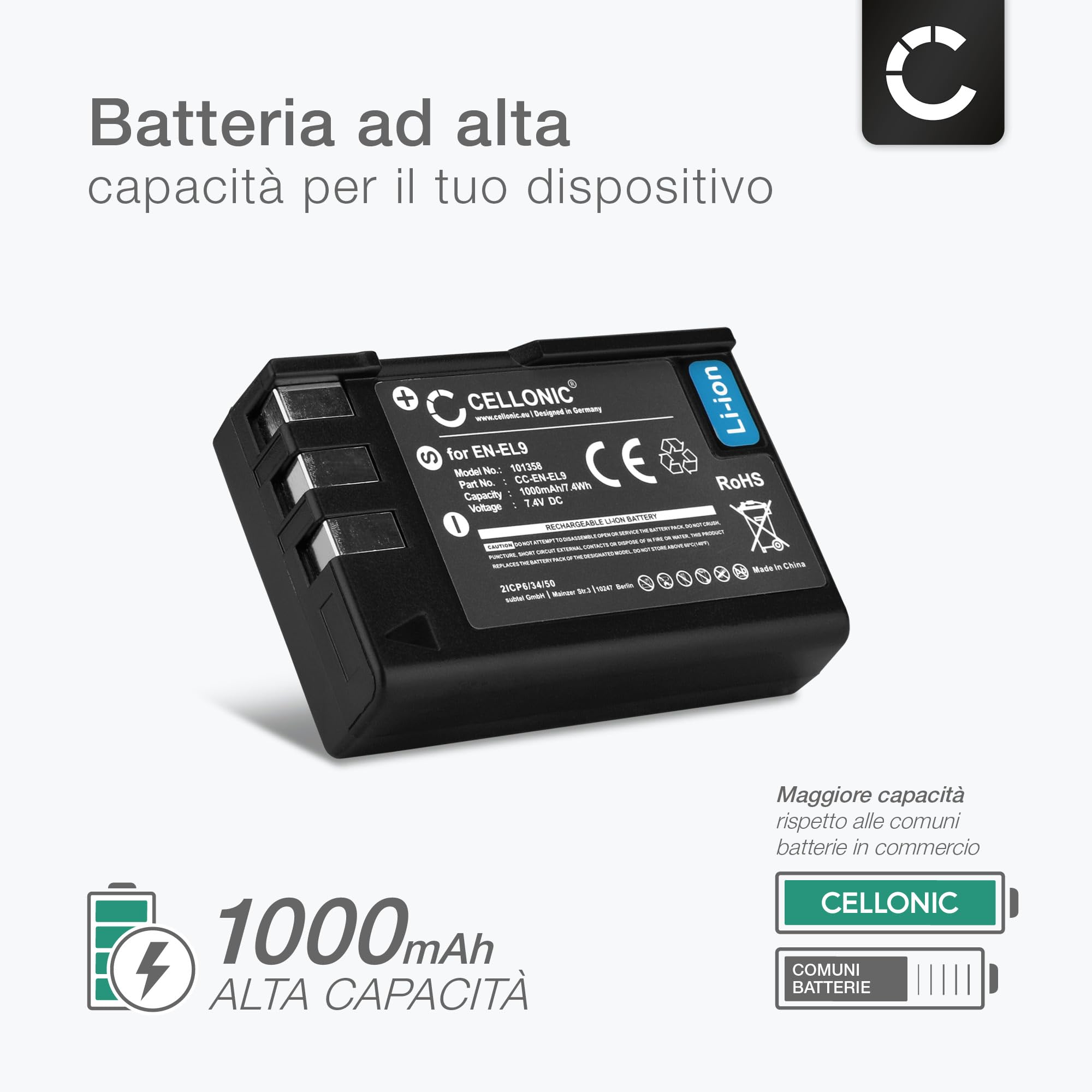 Bateria En-el9 Para Nikon (1000mah E 7.4v) | Parcelamento sem juros Bateria En-el9 Para Nikon (1000mah E 7.4v) | Parcelamento sem juros