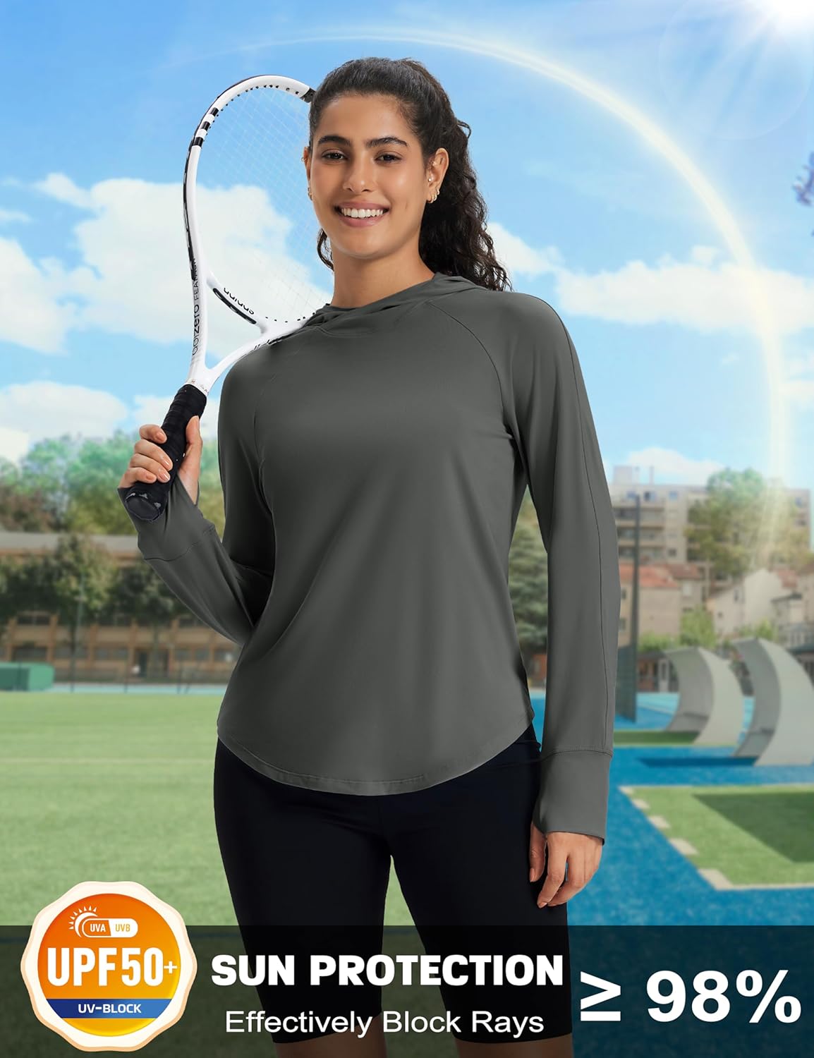 MAGCOMSEN Women's UPF 50+ Sun Protection Hoodie Long Sleeve Lightweight Quick Dry Shirt Athletic Outdoor Fishing Hiking - Image 4