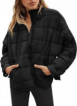 Aiopr Women's Oversized Lightweight Down Coat Long Sleeve