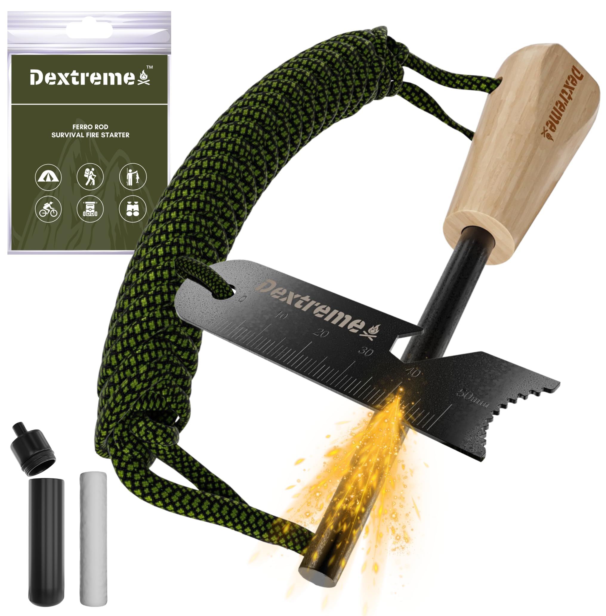 FireStorm-Plus Complete Ferro Rod Fire Starter Kit By Coopers Bay Outdoors - Survival Fire Making