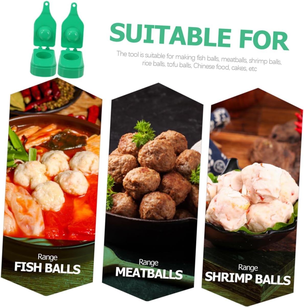 GANAZONO 2pcs Meatball Molds Meatball Maker Sturdy Material Safe Ergonomic Design