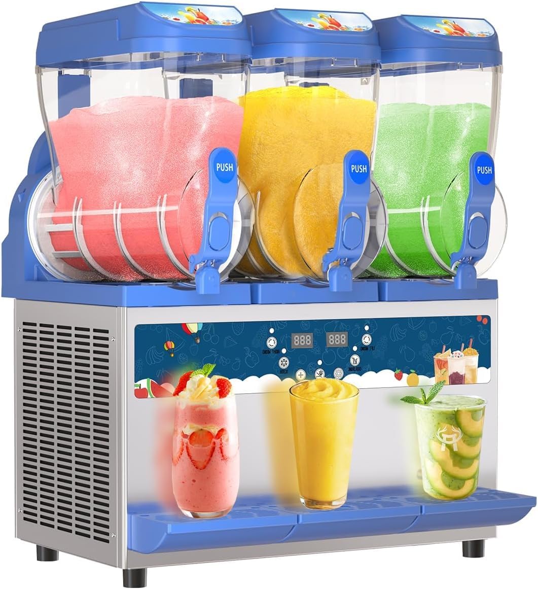 YXZQLOZ Commercial Slushy Machine 304 Stainless Steel Slush Maker For Margaritas, Efficient Cooling, For Bars, Restaurants & Events