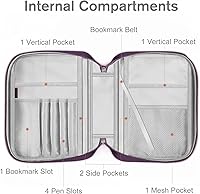 Vista 4 de FINPAC Funda para Biblia, Estuche de Transporte para Libros Bolsa de Iglesia Biblia Protectora con Asa y Bolsillo con Cremallera, Regalo para Madre