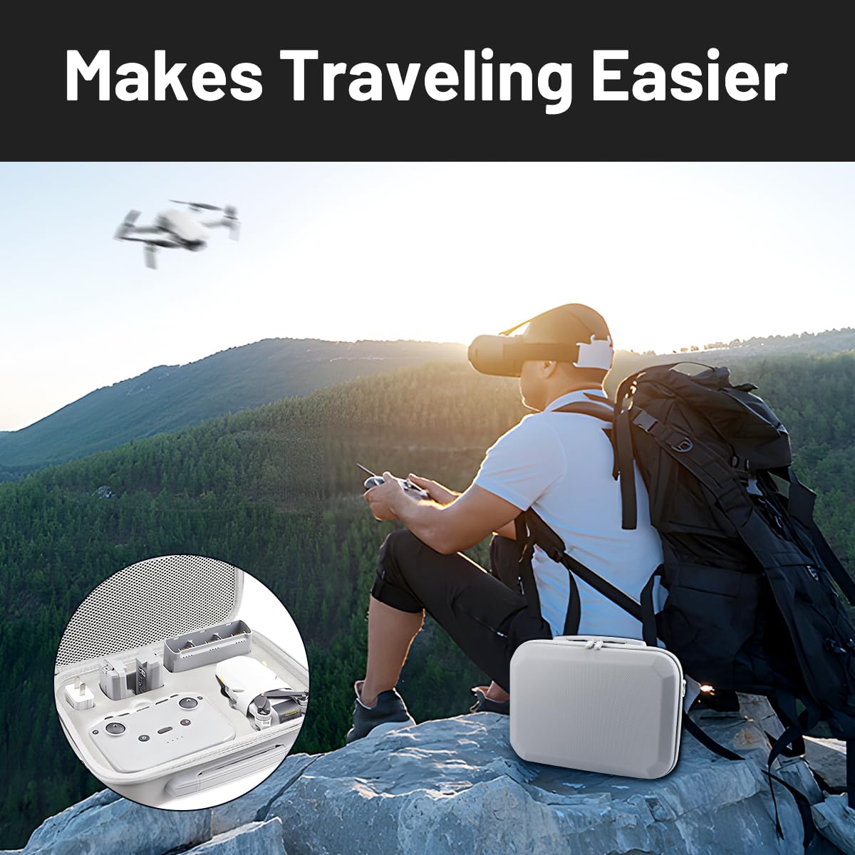 Drone Custodia per DJI Mini 4k, Borsa per DJI Mini 2, Mini2 SE Viaggio Portatile, Borsa Telecomando e Accessori per Batterie, per Drone Proteggere
