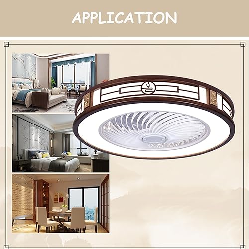 Miniatura 2 de TFCFL Ventiladores de techo mejorados con luces de 22 pulgadas, ventilador de techo de perfil bajo cerrado de madera semiempotrado con control
