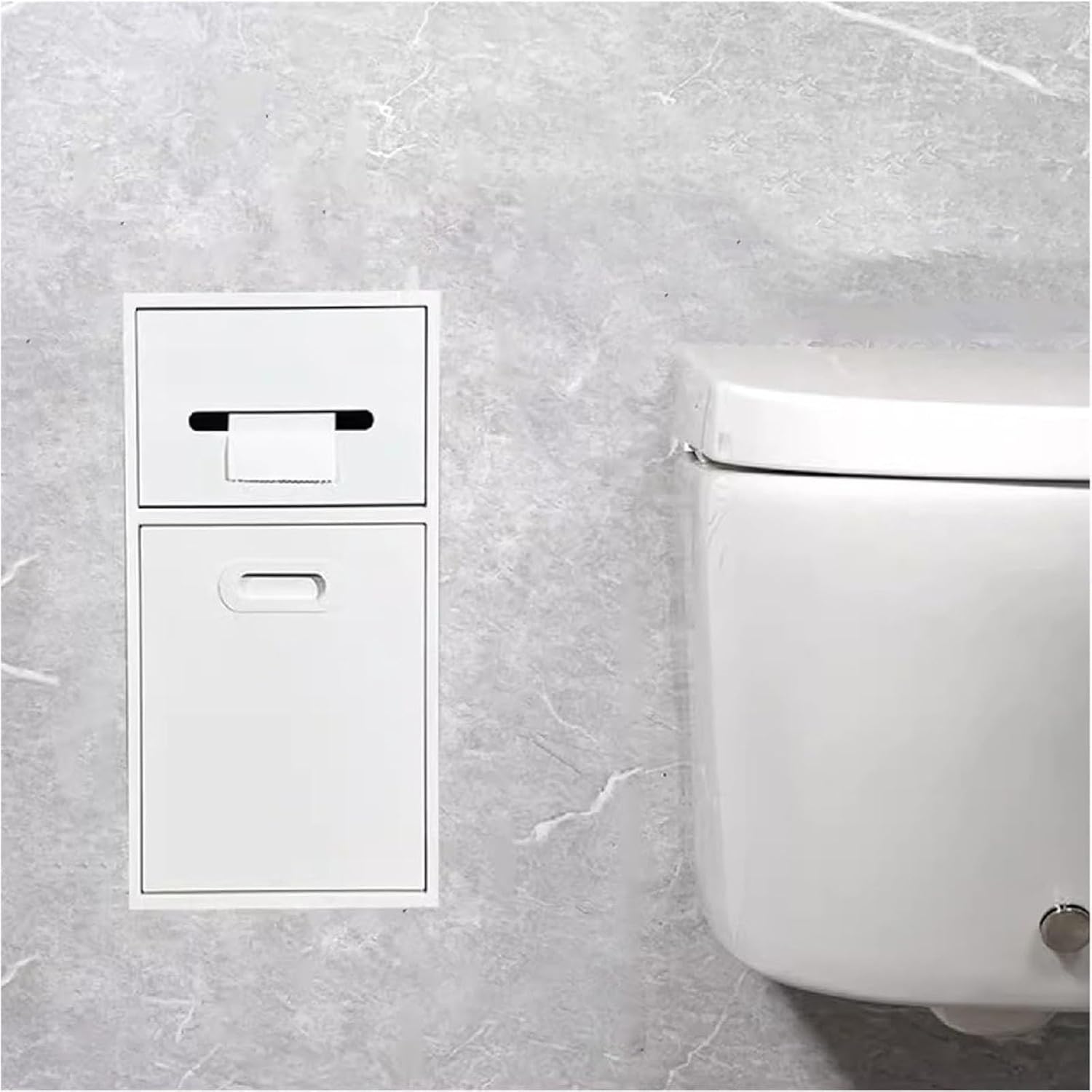 Stainless Steel Recessed Toilet Paper Storage Rack - Waterproof Bathroom Niche Shelf for Towels, Shampoo, and Toiletries - Stylish and Durable Organizer Solution