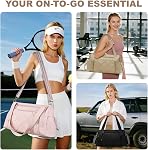 SYTRAH Gym Bag for Women, Duffle Sport Purse for Travel & Dance Pink | Lightweight Nylon: Wet Pocket, 11-Pocket Organizer with Adjustable Strap, Gym/Dance/Swim