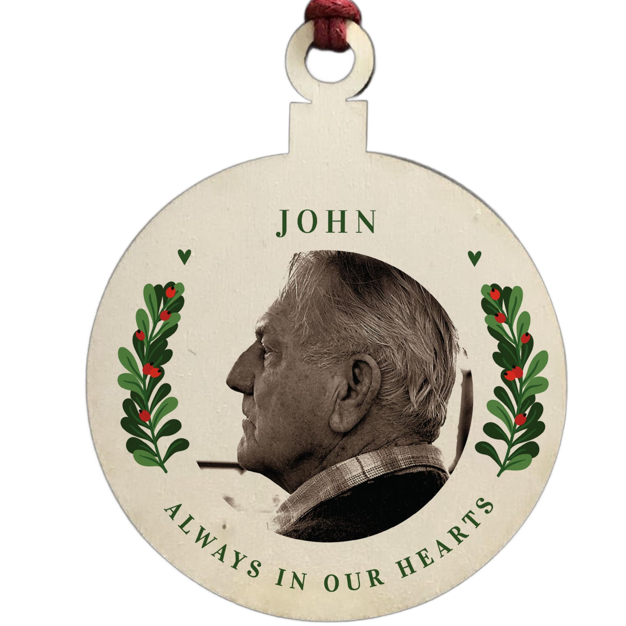 Personalised Rememberance Memorial Gift For Dad Grandad Wooden Tree Decoration