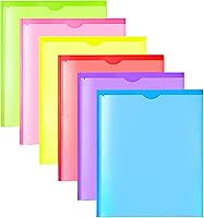 Vista 1 de WOT I Carpetas de Servicio Pesado con Bolsillos Frontales Transparentes - Paquete de 6, Carpetas de Plástico Extra Gruesas con 3 Bolsillos y 3