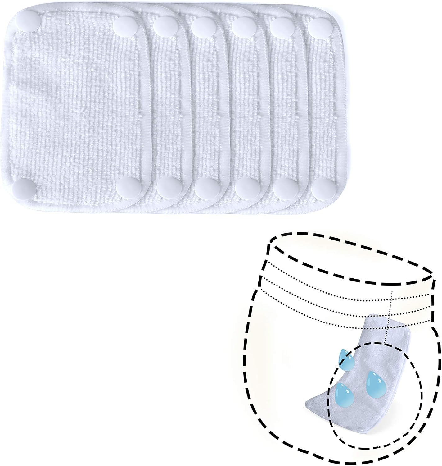 Teamoy Female Dog Diaper Pads, Reusable Doggie Diaper Wraps Liner Pads(Pack of 6), M