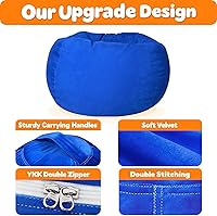 Vista 73 de Lukeight - Puf de almacenamiento de animales de peluche para niños, funda para puf de dinosaurio con cremallera para organizar la habitación