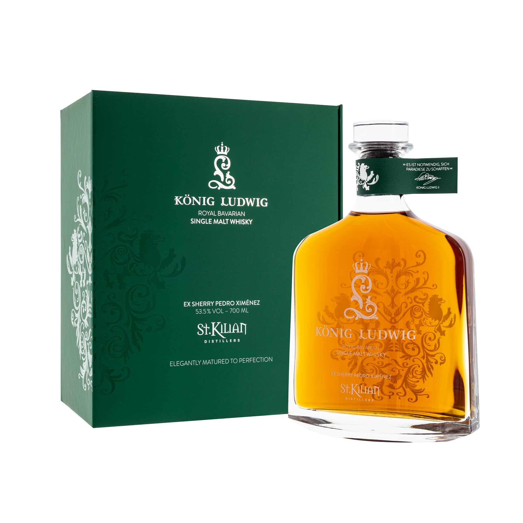 König Ludwig Single Malt Whisky by St. Kilian - [LIMITED EDITION] 53,5% Vol, 0,7l - Ex Sherry Pedro Ximénez - Deutscher Premium Whiskey aus ausgewählten Fässern - Fruchtig, würziger Whisky