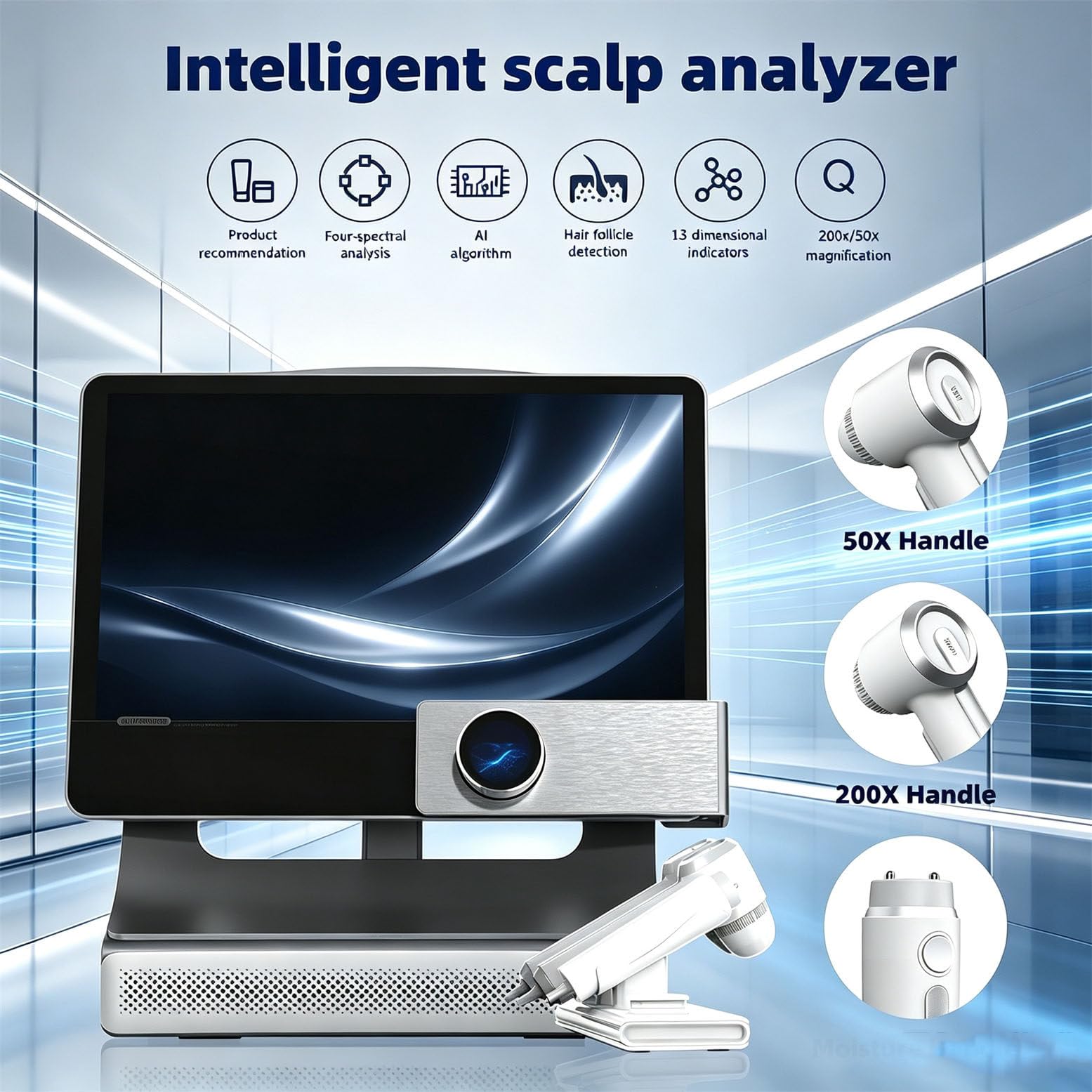 Analizador Digital de Cuero cabelludo con microscopio