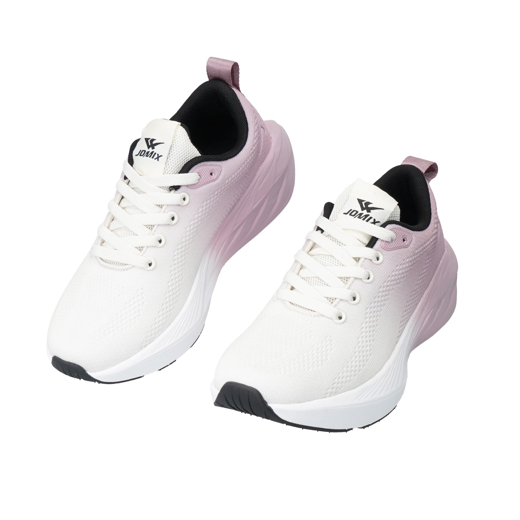 JOMIX Zapatillas Mujer con Cordones Zapatillas Deportivas de Malla con Suela Alta Ligeras y Transpirables Zapatillas para Fitness Running Gimnasio y Uso Diario