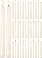 Vista 9 de Treela 36 velas cónicas sin llama de 11 pulgadas parpadeantes LED falsas que funcionan con pilas, velas falsas eléctricas para Navidad, Halloween