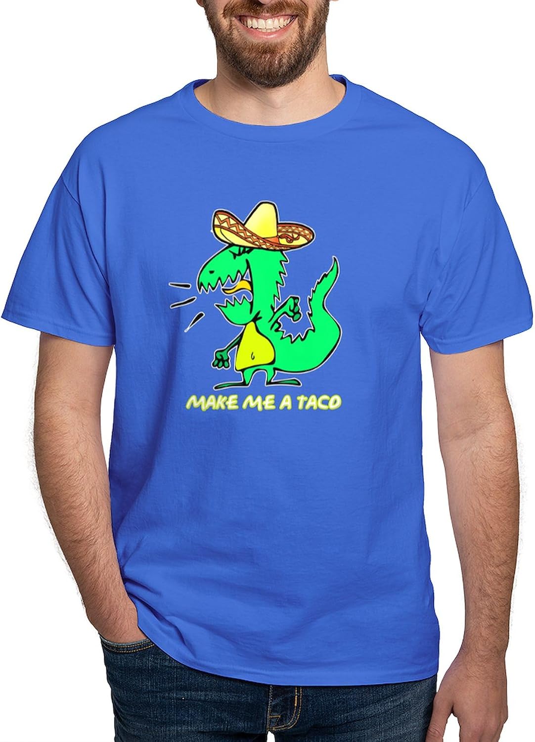 CafePress Make Me A Taco Dark T Shirt Men's 100% Cotton, Classic Graphic White T-Shirt