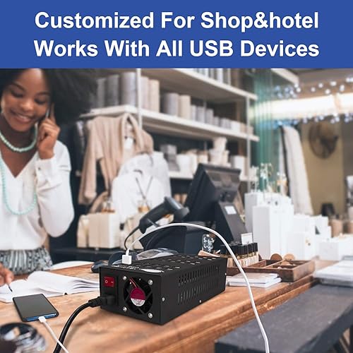 Miniatura 5 de Estación de carga USB de 60 puertos con protección inteligente, organizador de estación de carga USB multipuerto para centros comerciales de la